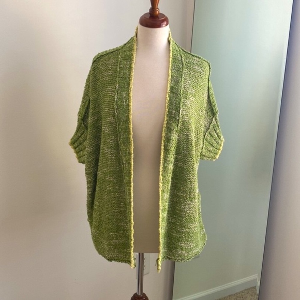 Anthropologie | Daily Practice Green Knit Palm Cardigan Size XSmall/Small - Picture 3 of 13